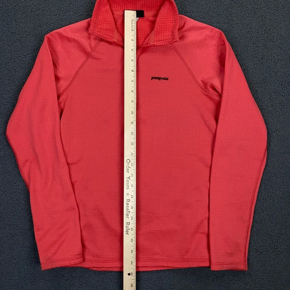 Patagonia R1 Pullover FITS Women Medium Red Waffle Grid Fleece Regulator 1/4 Zip